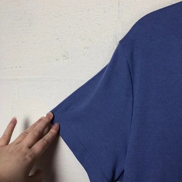 Blair Womens Cat and Yarn Embroidered Shirt Dress Size M Blue Grandmacore Whimsy - Picture 9 of 11